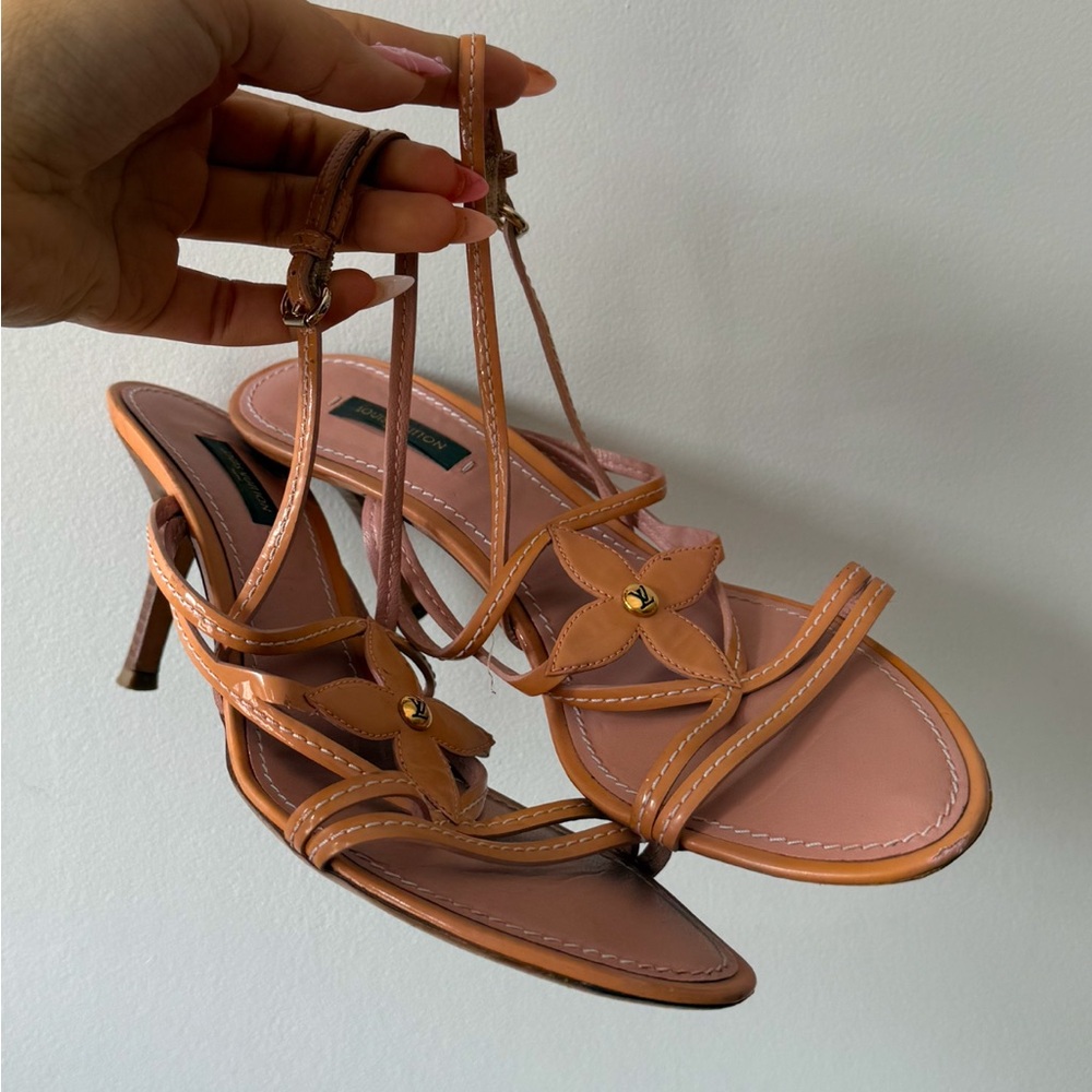 Louis Vuitton Tan Strappy Heels